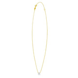 14K Yellow Gold Mini Diamond R Initial Pendant Necklace thumbnail 2