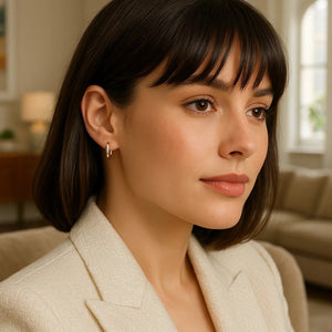 14k Rose Gold Petite Polished Round Hoop Earrings