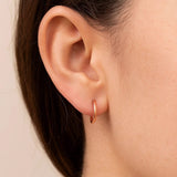 14k Rose Gold Petite Polished Round Hoop Earrings thumbnail 3
