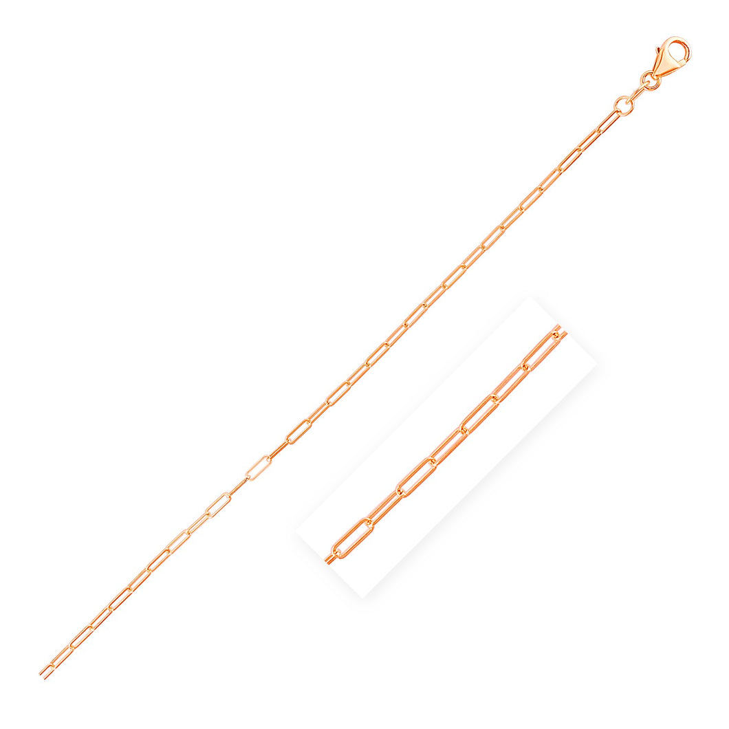 14K Rose Gold Fine Paperclip Chain (1.50 mm)