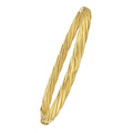 14K yellow gold twist bangle with 5.30 mm solid band
