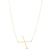 14K yellow gold initial X necklace pendant with polished finish thumbnail 1
