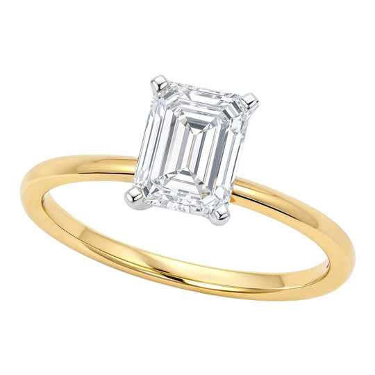 14K yellow gold ring with 3 carat round solitaire diamond stone