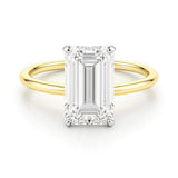 3 Carat Emerald Lab Grown IGI G/VS1 Diamond Solitaire Ring in 14K Yellow Gold thumbnail 3