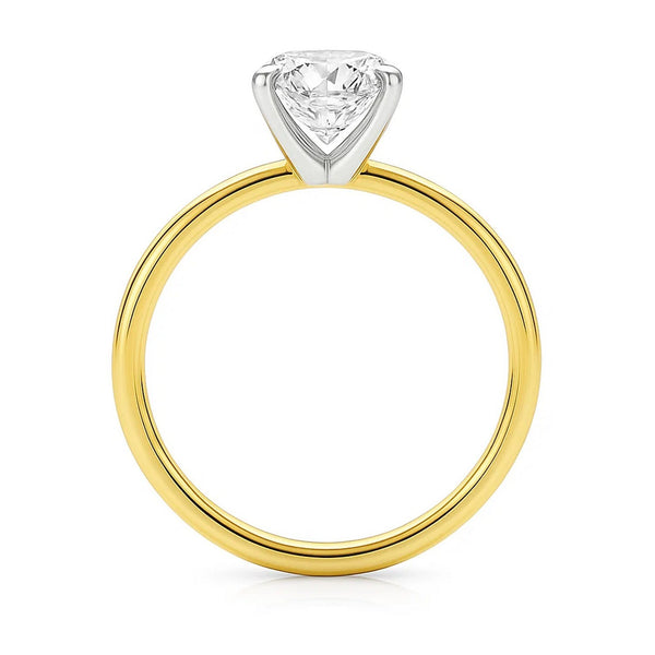 3 Carat Emerald Lab Grown IGI G/VS1 Diamond Solitaire Ring in 14K Yellow Gold