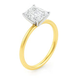 3 Carat Emerald Lab Grown IGI G/VS1 Diamond Solitaire Ring in 10K Yellow Gold thumbnail 2