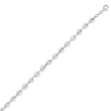 Sterling Silver Rhodium Plated Lite Puffed Mariner Chain (6.40 mm) thumbnail 1