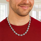 Sterling Silver Rhodium Plated Lite Puffed Mariner Chain (6.40 mm) thumbnail 5