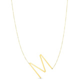 14K yellow gold large initial M letter pendant necklace thumbnail 1