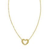 14K Yellow Gold Braided Open Heart Necklace thumbnail 1