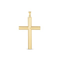 14K yellow gold high polish classic cross pendant with mirror finish