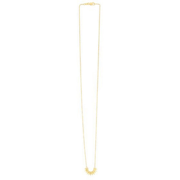 14k Yellow Gold Polished Sunburst Necklace