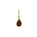 14K yellow gold pendant with pear garnet stone on slim bail