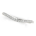 14K white gold ring with curved row of round diamond stones