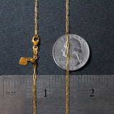 14k Yellow Gold Adjustable Paperclip Chain (1.50 mm) thumbnail 6