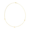 14K yellow gold clover necklace with pear pearl stone