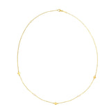 14K yellow gold clover necklace with pear pearl stone thumbnail 1