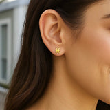 14K Yellow Gold Pisces Stud Earrings thumbnail 3