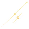 14K yellow gold Tree of Life bracelet on a 1.20 mm cable chain