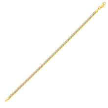 Load image into Gallery viewer, Two-Toned Fine Wheat Chain Bracelet in 10k Yellow and White Gold (3.00 mm)