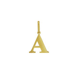 14K yellow gold initial A charm pendant with polished finish thumbnail 1