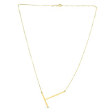 14K Yellow Gold Yours Truly Large Initial T Necklace thumbnail 2