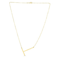 14K Yellow Gold Yours Truly Large Initial T Necklace