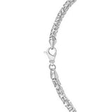 Sterling Silver Rhodium Plated Solid Round Byzantine Chain (4.60 mm) thumbnail 5