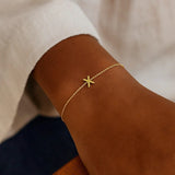 14K Yellow Gold Mini Initial X Bracelet thumbnail 6