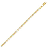 14K tri-color gold Valentino chain in pave pattern at 3.00 mm width thumbnail 1