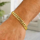 10k Yellow Gold Semi Solid Miami Cuban Bracelet (9.10 mm) thumbnail 5
