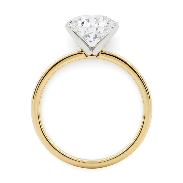 2 Carat Round Lab Grown IGI G/VS1 Diamond Solitaire Ring in 14K Yellow Gold