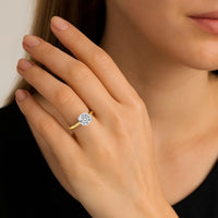 2 Carat Round Lab Grown IGI G/VS1 Diamond Solitaire Ring in 14K Yellow Gold