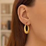 14K Yellow Gold Polished Twisted Cable Graduated Hoops thumbnail 2