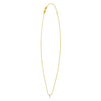 14K Yellow Gold Mini Diamond Y Initial Pendant Necklace