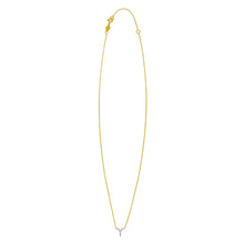 14K Yellow Gold Mini Diamond Y Initial Pendant Necklace