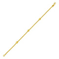 14K yellow gold bracelet with heart station gold beads on a link chain