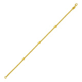 14K Yellow Gold Heart Station Bead Bracelet thumbnail 1