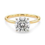 2 Carat Round Lab Grown IGI G/VS1 Diamond Solitaire Ring in 10K Yellow Gold thumbnail 3