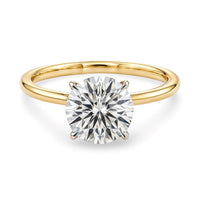 2 Carat Round Lab Grown IGI G/VS1 Diamond Solitaire Ring in 10K Yellow Gold