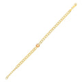 14K yellow gold curb chain bracelet with citrine accent stones