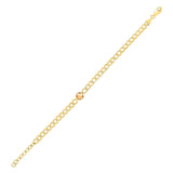 14K Yellow Gold Citrine Curb Chain Bracelet (3.60 mm) thumbnail 1