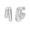 925 sterling silver double row big and small hoop earrings