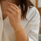 14k Yellow Gold Brick Omega Bracelet (3.20 mm) thumbnail 4