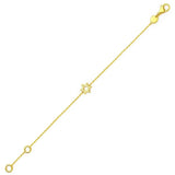 14K yellow gold Star of David bracelet with interlocking six-pointed links thumbnail 1