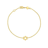 14k Yellow Gold Star of David Bracelet thumbnail 2