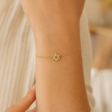14k Yellow Gold Star of David Bracelet thumbnail 5