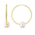 14K yellow gold ring with 1 round pearl stone