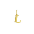 14K yellow gold initial L charm pendant with polished letter face