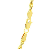 14K Yellow Gold Hollow Diamond Cut Rope Chain (3.2 mm) thumbnail 2